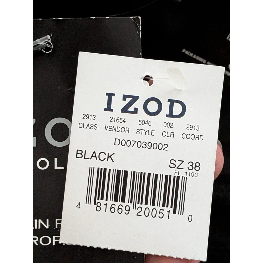 Izod Golf‎ Flat Front Pleated Shorts Men's Black Size 38 NWT